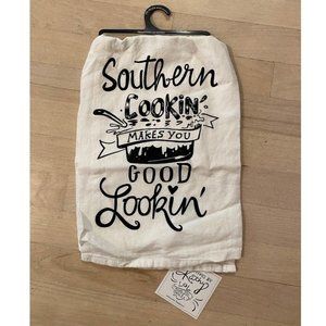Southern Cookin Makes You Good Lookin tea towel